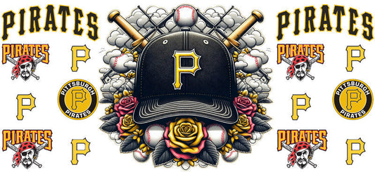 Pittsburgh Pirates MLB UV DTF Cup Wrap for 16oz Libbey Glass KA-7044