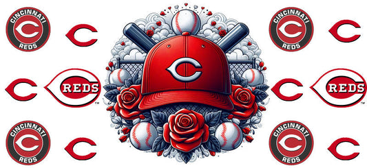 Cincinnati Reds MLB UV DTF Tumbler Decal for 16oz Libbey Glass KA-7045