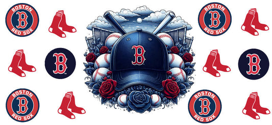 Boston Red Sox MLB UV DTF Cup Wrap for 16oz Libbey Glass KA-7047