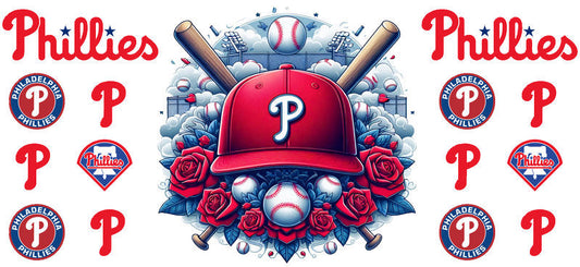 Philadelphia Phillies MLB UV DTF Cup Wrap for 16oz Libbey Glass KA-7050