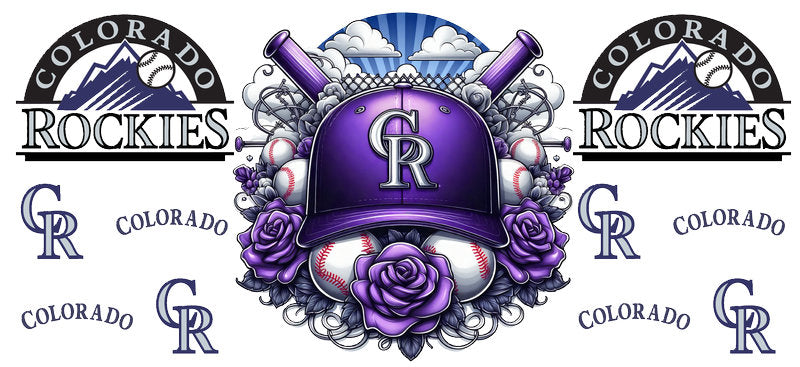 Colorado Rockies MLB UV DTF Tumbler Decal for 16oz Libbey Glass KA-7051