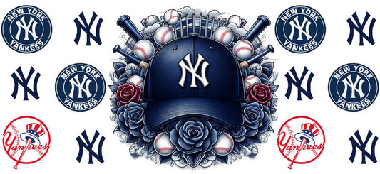 New York Yankees MLB UV DTF Cup Decal for 16oz Libbey Glass KA-7052
