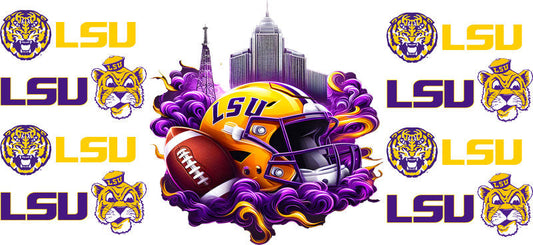 LSU College Football UV DTF Cup Wrap Design for 16oz Libbey Glass KA-7056