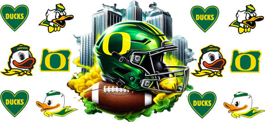 Oregon Ducks College Football UV DTF Cup Decal Design for 16oz Libbey Glass KA-7058