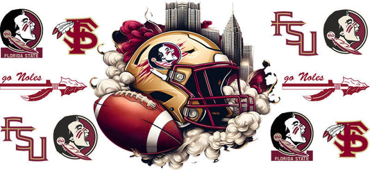 Florida State Seminoles College Football UV DTF Cup Decal Design for 16oz Libbey Glass KA-7061
