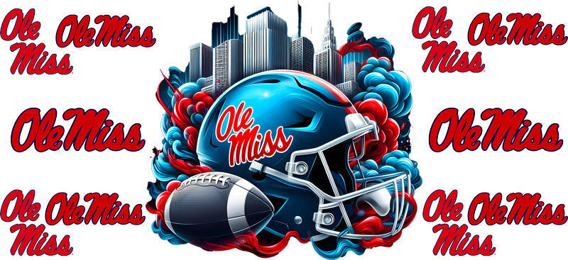 Ole Miss Rebels College Football UV DTF Cup Decal Design for 16oz Libbey Glass KA-7064