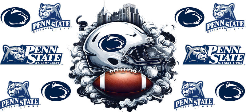 Penn State Nittany Lions College Football UV DTF Cup Wrap Design for 16oz Libbey Glass KA-7065
