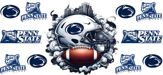 Penn State Nittany Lions College Football UV DTF Cup Wrap Design for 16oz Libbey Glass KA-7065