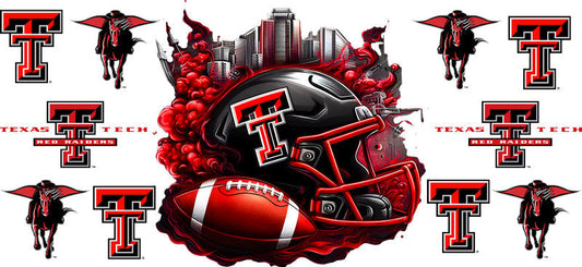 Texas Tech Red Raiders College Football UV DTF Cup Wrap Design for 16oz Libbey Glass KA-7074