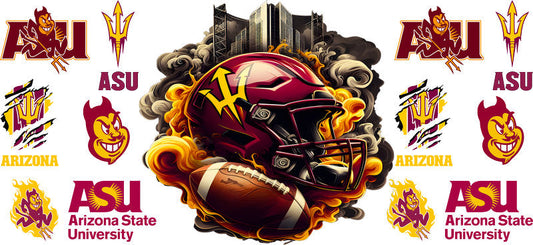 Arizona State Sun Devils College Football UV DTF Cup Decal Design for 16oz Libbey Glass KA-7076