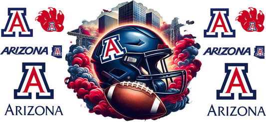 Arizona Wildcats College Football UV DTF Cup Wrap Design for 16oz Libbey Glass KA-7077