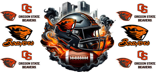 Oregon State Beavers College Football UV DTF Tumbler Wrap Design for 16oz Libbey Glass KA-7078