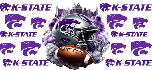 Kansas State Wildcats College Football UV DTF Cup Wrap Design for 16oz Libbey Glass KA-7080