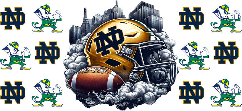 Notre Dame Fighting Irish College Football UV DTF Cup Decal Design for 16oz Libbey Glass KA-7085