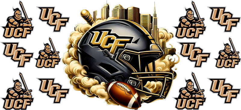 UCF Knights College Football UV DTF Cup Wrap Design for 16oz Libbey Glass KA-7089