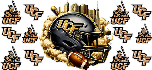 UCF Knights College Football UV DTF Cup Wrap Design for 16oz Libbey Glass KA-7089