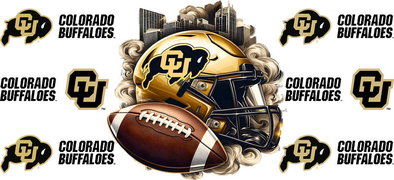 Colorado Buffaloes College Football UV DTF Cup Decal Design for 16oz Libbey Glass KA-7094