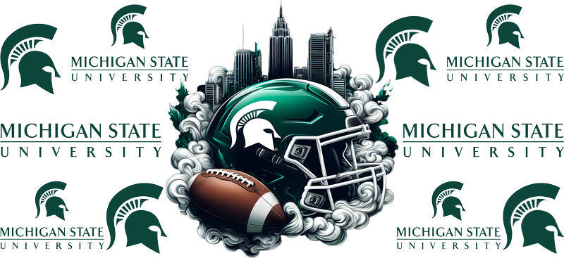 Michigan State Spartans College Football UV DTF Cup Wrap Design for 16oz Libbey Glass KA-7095
