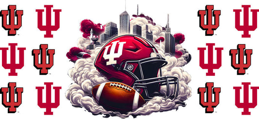 Indiana Hoosiers College Football UV DTF Cup Wrap Design for 16oz Libbey Glass KA-7098