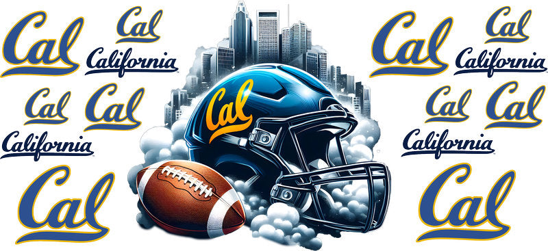 California Golden Bears College Football UV DTF Tumbler Wrap Design for 16oz Libbey Glass KA-7099