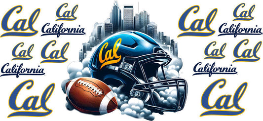 California Golden Bears College Football UV DTF Tumbler Wrap Design for 16oz Libbey Glass KA-7099
