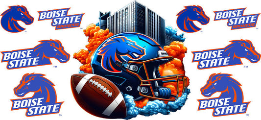 Boise State Broncos College Football UV DTF Cup Decal Design for 16oz Libbey Glass KA-7100