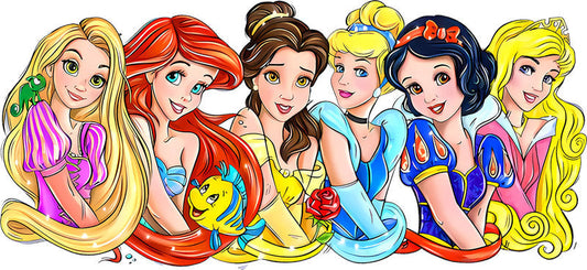 Disney Princess Group UV DTF Cup Decal Design for 16oz Libbey Glass KA-7144