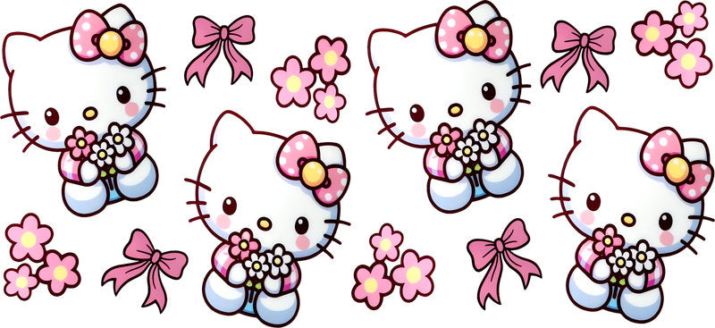 Kitty Floral UV DTF Cup Decal Design for 16oz Libbey Glass KA-7170