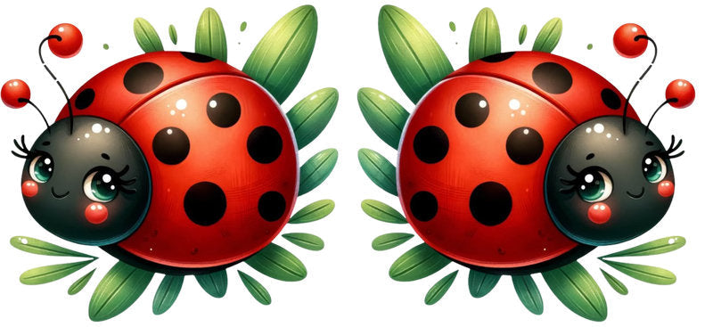 Ladybug Cute UV DTF Tumbler Wrap Design for 16oz Libbey Glass KA-7204