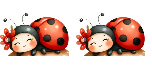 Ladybug Cartoon Character UV DTF Cup Wrap Design for 16oz Libbey Glass KA-7212