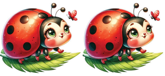 Ladybug Cute Cartoon UV DTF Tumbler Wrap Design for 16oz Libbey Glass KA-7216