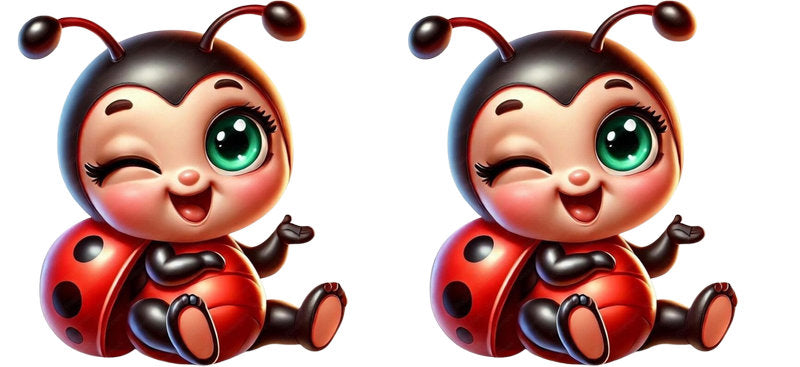 Ladybug Cute Character UV DTF Cup Wrap Design for 16oz Libbey Glass KA-7230