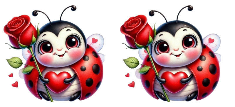 Ladybug Heart UV DTF Cup Wrap Design for 16oz Libbey Glass KA-7233