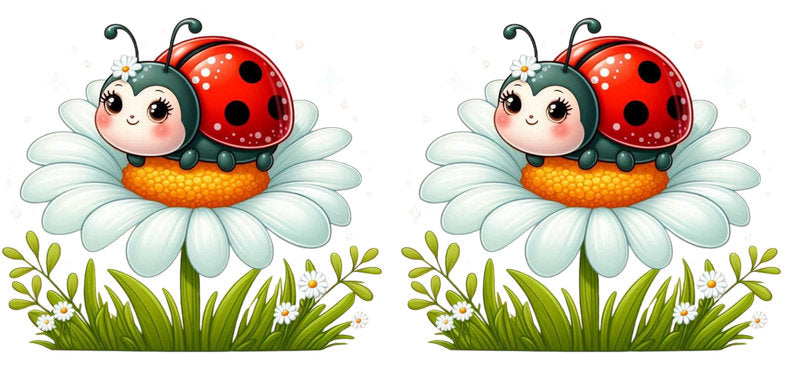 Ladybug Daisy Garden UV DTF Tumbler Wrap Design for 16oz Libbey Glass KA-7234