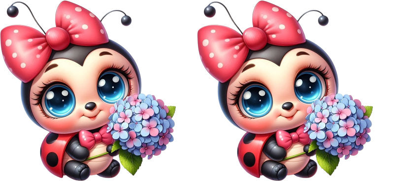 Ladybug Cute Doll UV DTF Cup Wrap Design for 16oz Libbey Glass KA-7236