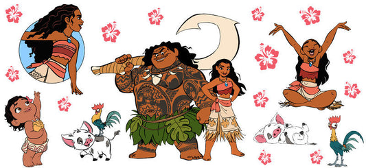Disney Moana Maui UV DTF Cup Decal Design for 16oz Libbey Glass KA-7246