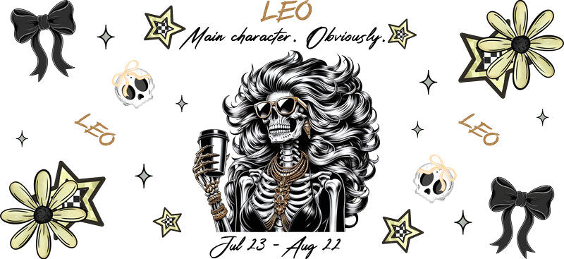 Leo Zodiac UV DTF Cup Decal Design for 16oz Libbey Glass KA-7274