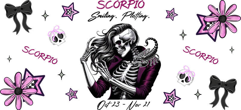 Scorpio Zodiac UV DTF Cup Wrap Design for 16oz Libbey Glass KA-7278