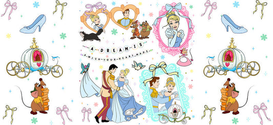 Disney Princess Castle UV DTF Cup Decal Design for 16oz Libbey Glass KA-7310