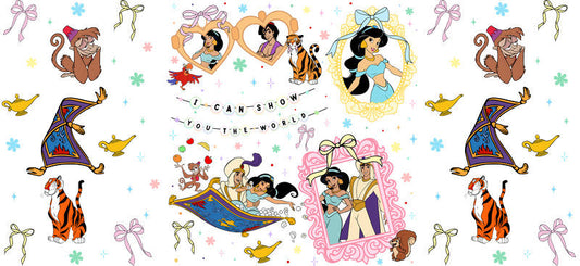 Disney Princess Friends UV DTF Cup Wrap Design for 16oz Libbey Glass KA-7311