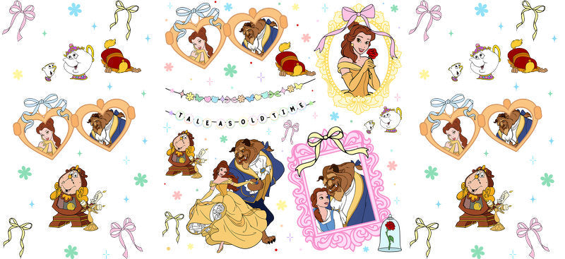 Disney Princess Castle UV DTF Cup Wrap Design for 16oz Libbey Glass KA-7314