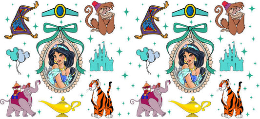 Disney Jasmine Castle UV DTF Cup Decal Design for 16oz Libbey Glass KA-7325