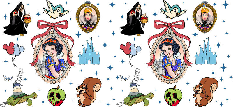 Disney Snow White Castle UV DTF Cup Decal Design for 16oz Libbey Glass KA-7328
