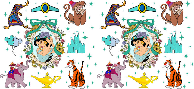 Disney Jasmine Castle UV DTF Cup Wrap Design for 16oz Libbey Glass KA-7335