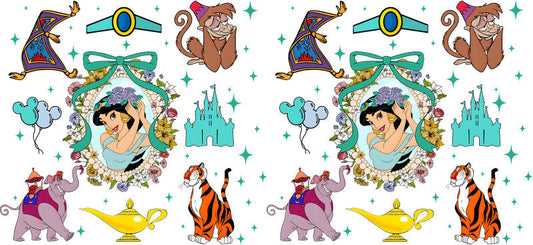 Disney Jasmine Castle UV DTF Cup Wrap Design for 16oz Libbey Glass KA-7335