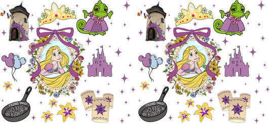 Disney Rapunzel Castle UV DTF Tumbler Wrap Design for 16oz Libbey Glass KA-7336