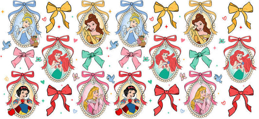 Disney Princess Bow UV DTF Cup Decal Design for 16oz Libbey Glass KA-7343