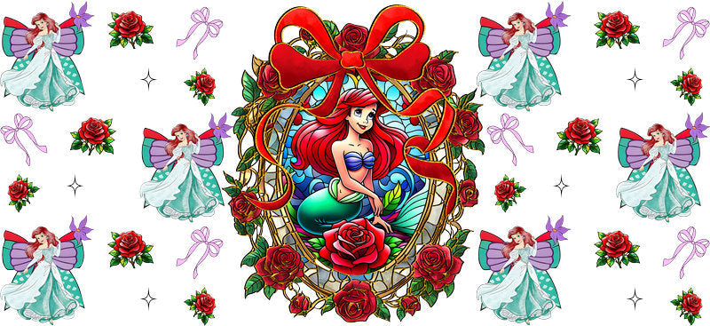 Disney Ariel Vintage UV DTF Cup Decal Design for 16oz Libbey Glass KA-7370