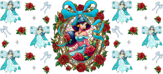 Disney Jasmine Vintage UV DTF Cup Wrap Design for 16oz Libbey Glass KA-7371