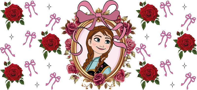 Disney Belle Rose UV DTF Tumbler Wrap Design for 16oz Libbey Glass KA-7378